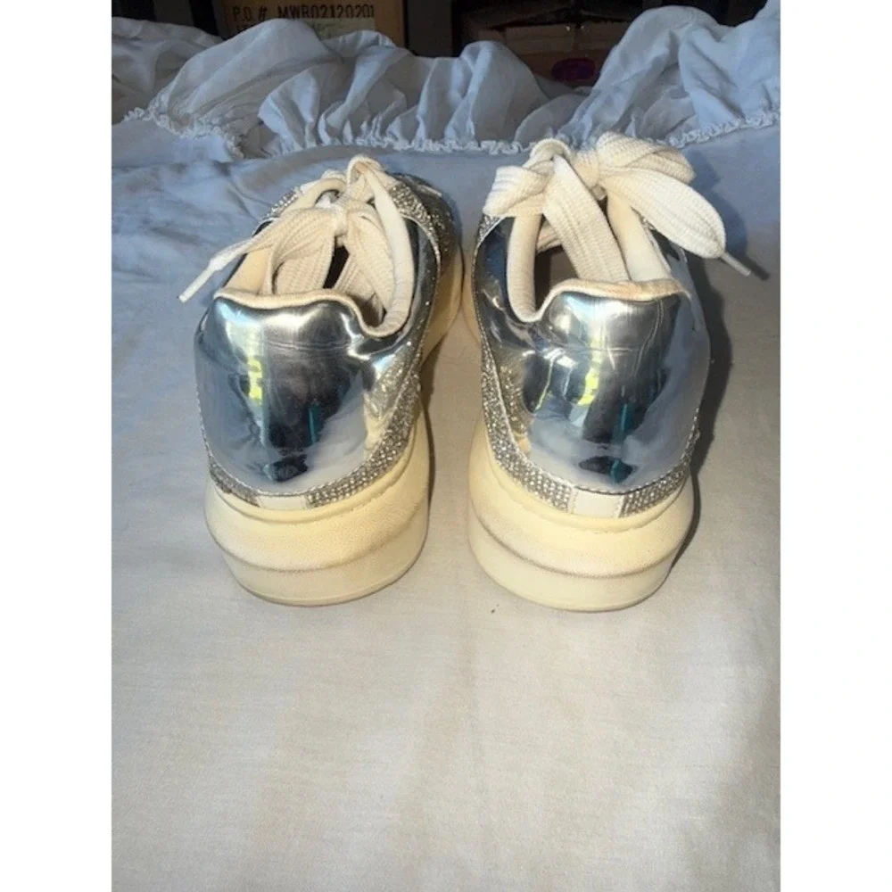 Steve Madden Glimmer-R Rhinestone Sneakers Platform Shoes Size 9M Sparkly - Picture 5 of 10